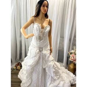 Demetrios Wedding Dress Bling Straps and Belt DP-DP207 Demetrios Wedding Gown